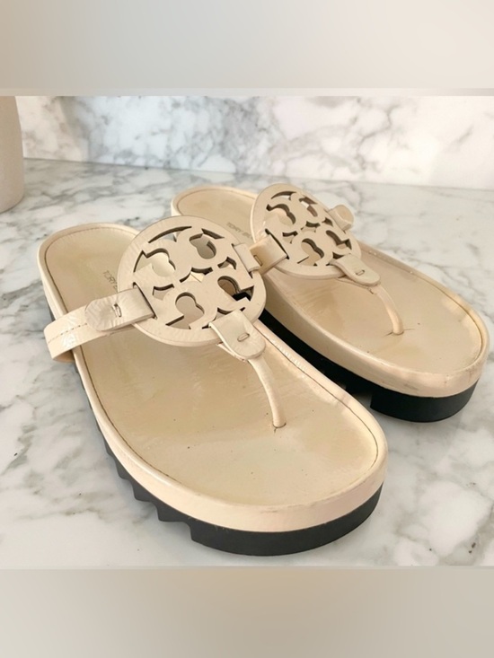 Tory Burch Shoes - Tory Burch Miller Cloud Lug Sandals Size 8 Cream